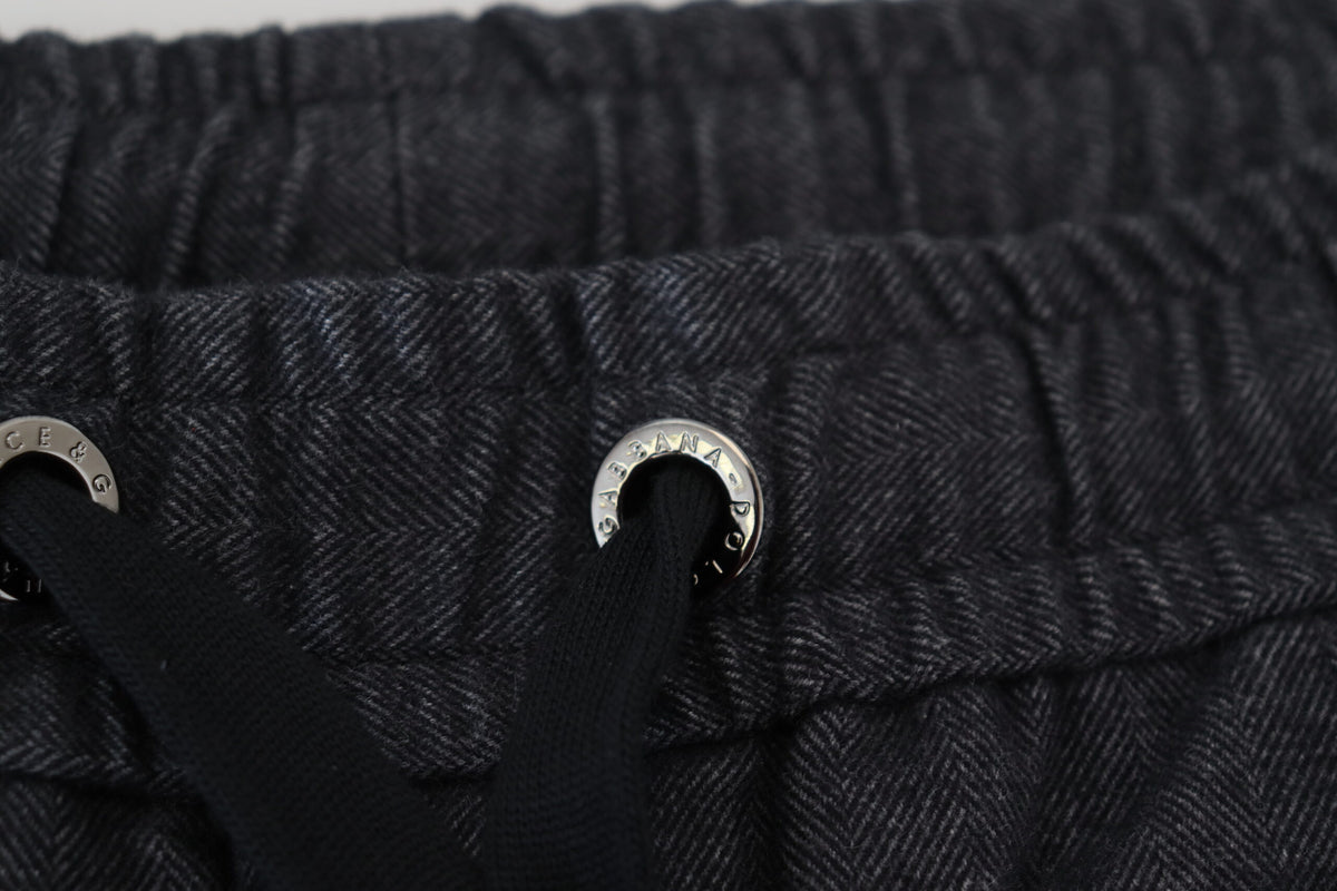 Pantalon en coton gris à coupe fuselée de Dolce &amp; Gabbana