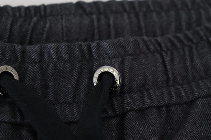 Pantalon en coton gris à coupe fuselée de Dolce &amp; Gabbana