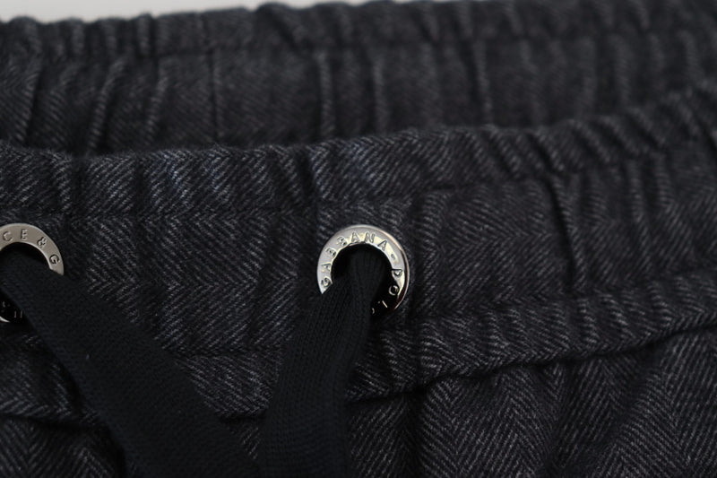 Pantalon en coton gris à coupe fuselée de Dolce &amp; Gabbana