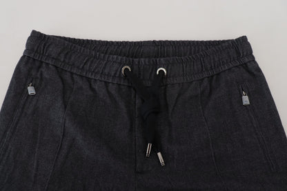 Pantalon en coton gris à coupe fuselée de Dolce &amp; Gabbana