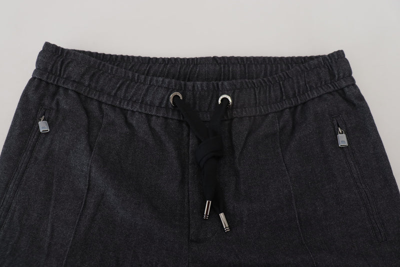 Pantalon en coton gris à coupe fuselée de Dolce &amp; Gabbana