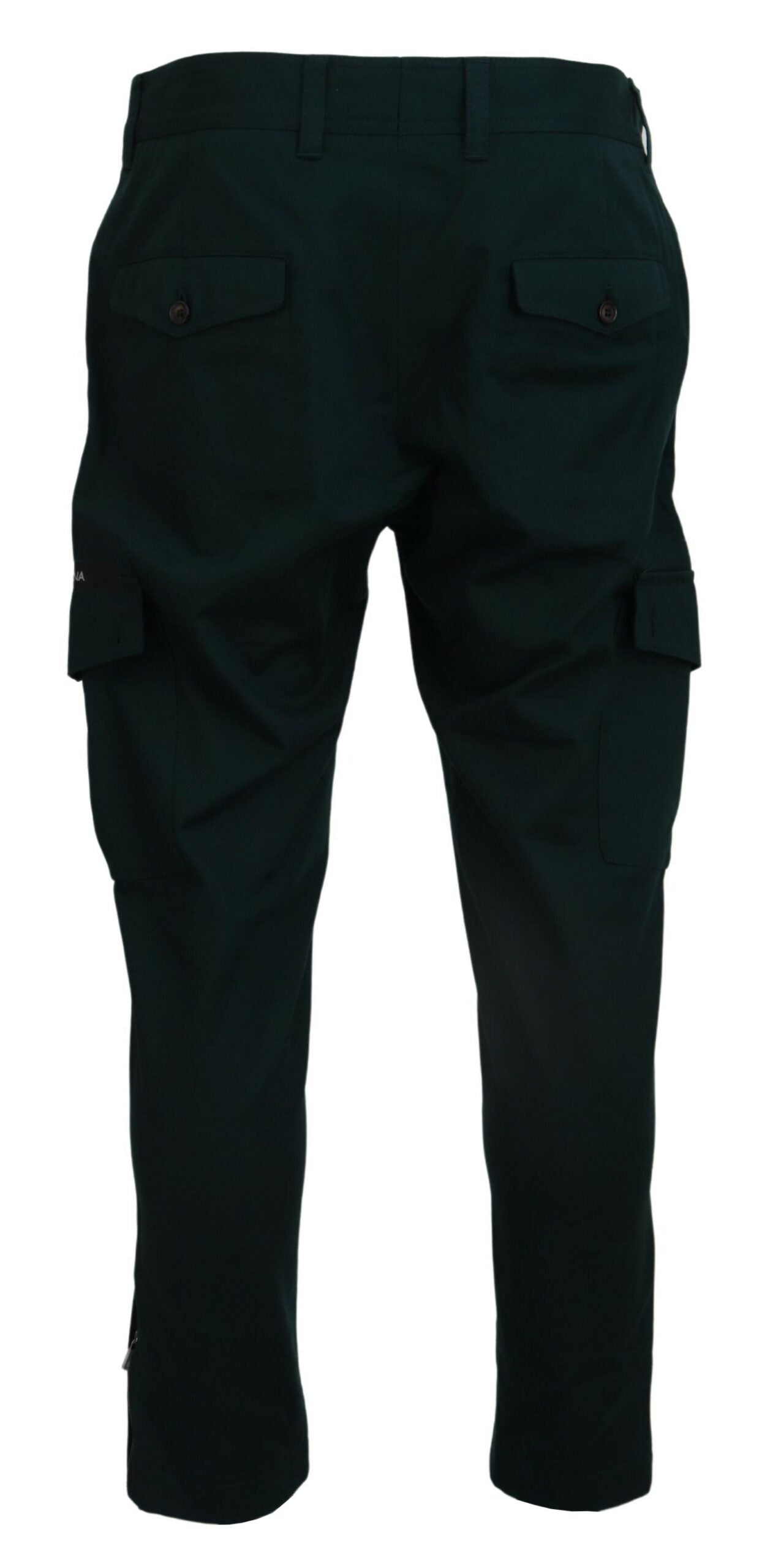 Pantalon en jean cargo extensible en coton vert Dolce &amp; Gabbana