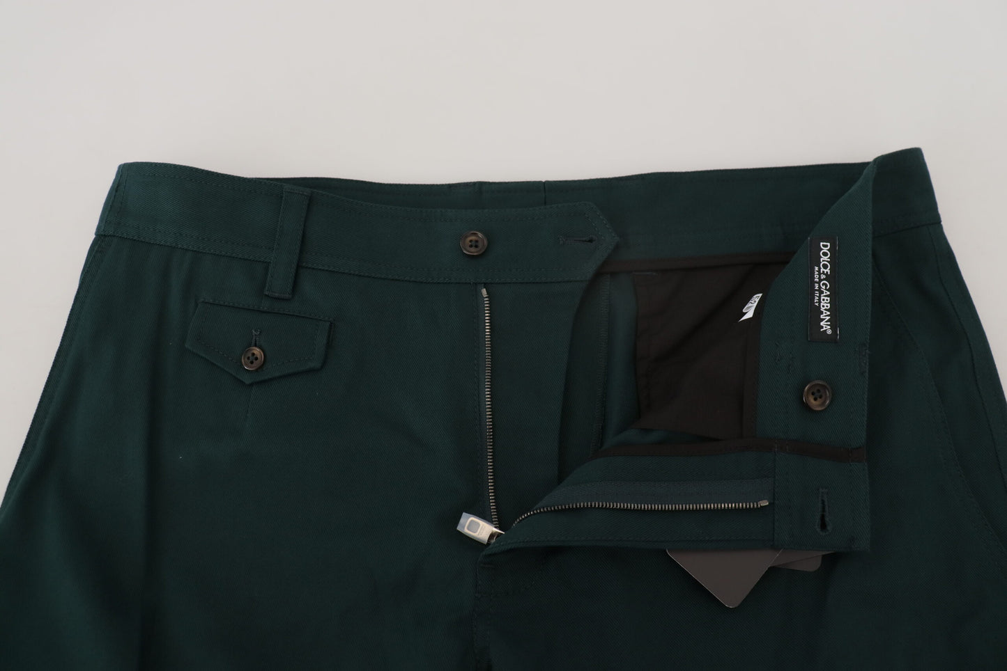 Pantalon en jean cargo extensible en coton vert Dolce &amp; Gabbana