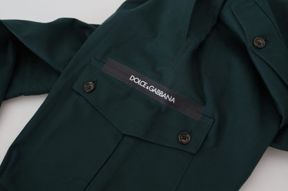 Pantalon en jean cargo extensible en coton vert Dolce &amp; Gabbana