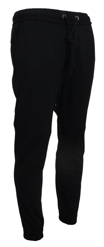 Dolce &amp; Gabbana zwarte heren sportbroek van wol