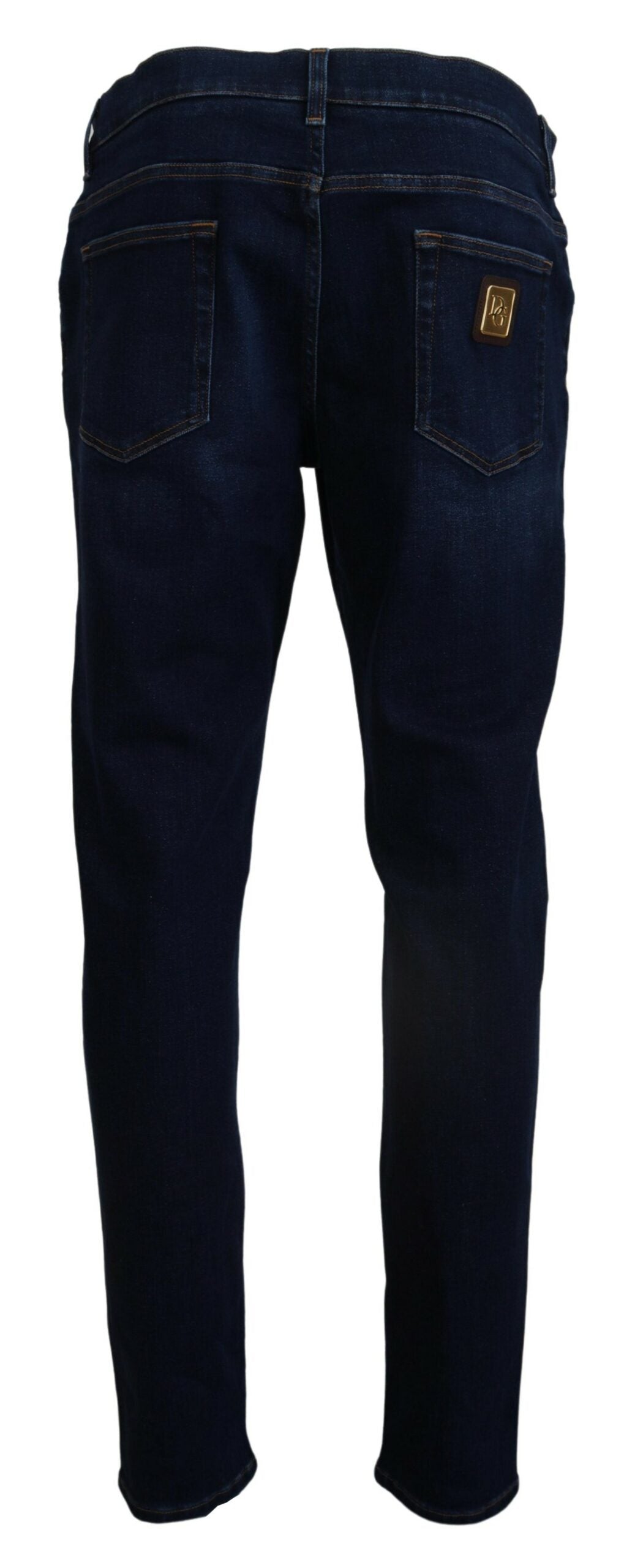 Jeans skinny en coton délavé bleu foncé Dolce &amp; Gabbana
