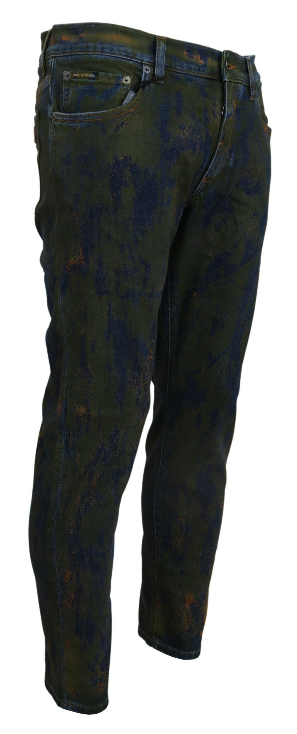 Jeans en jean skinny bleu vert de Dolce &amp; Gabbana