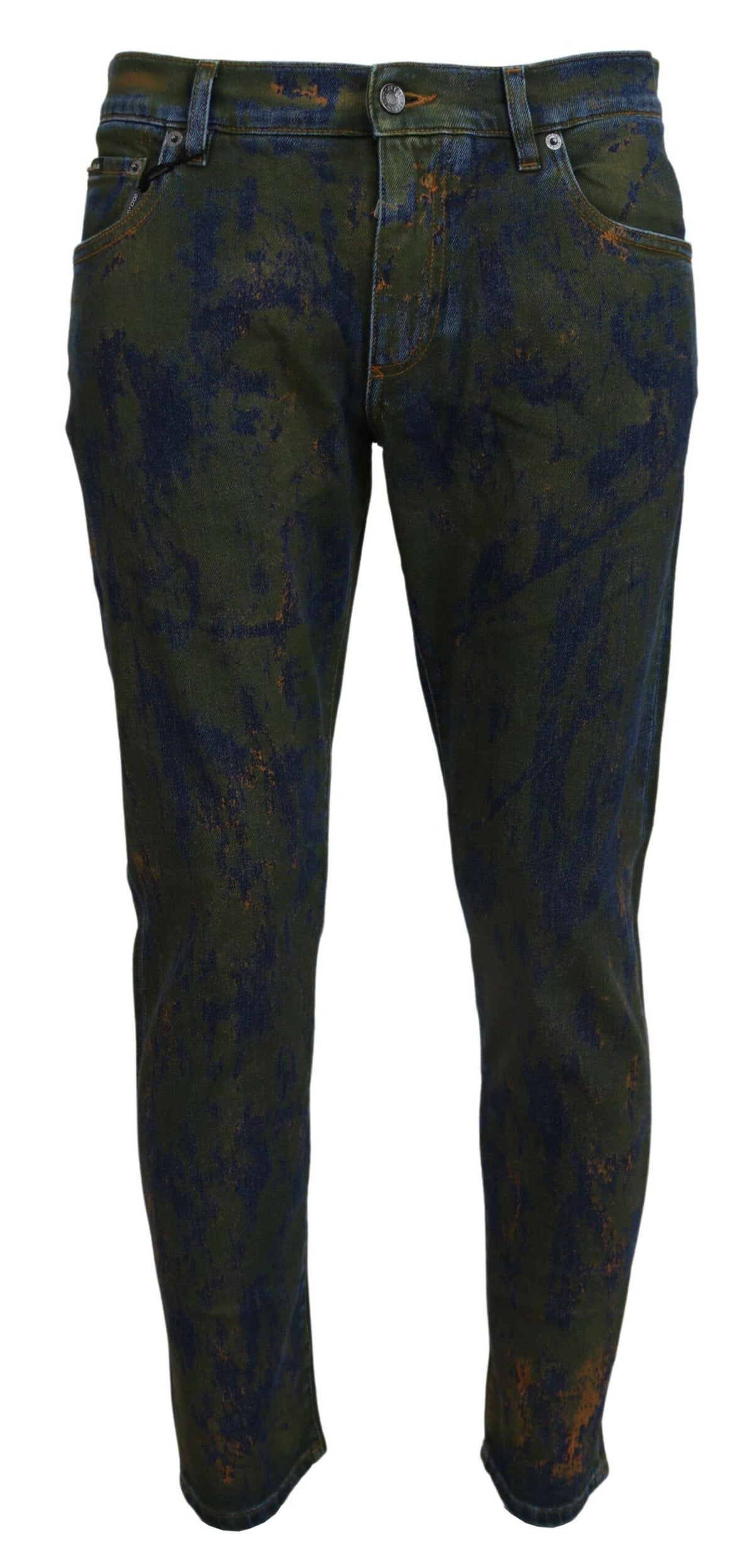 Jeans en jean skinny bleu vert de Dolce &amp; Gabbana