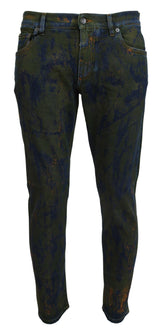Jeans en jean skinny bleu vert de Dolce &amp; Gabbana