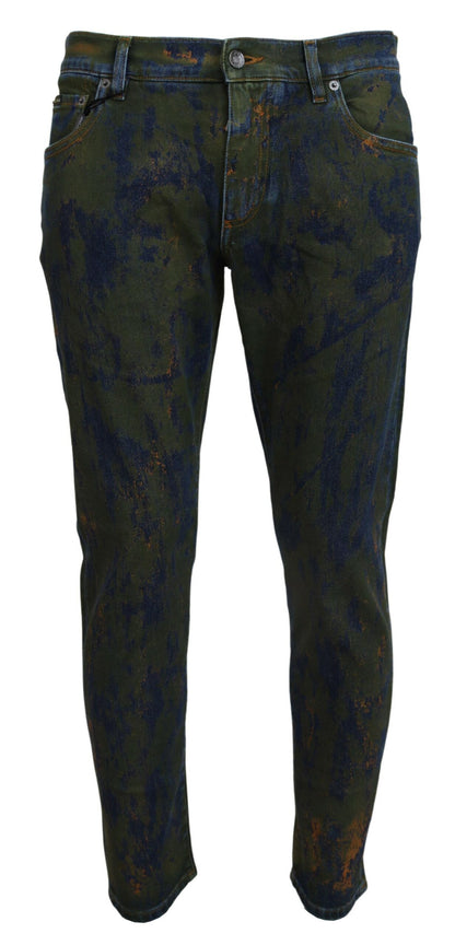 Jeans en jean skinny bleu vert de Dolce &amp; Gabbana