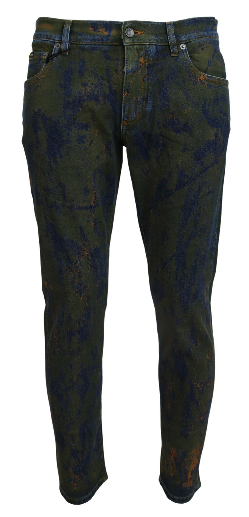 Jeans en jean skinny bleu vert de Dolce &amp; Gabbana
