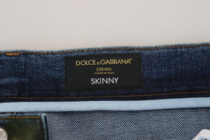 Jeans en jean skinny bleu vert de Dolce &amp; Gabbana