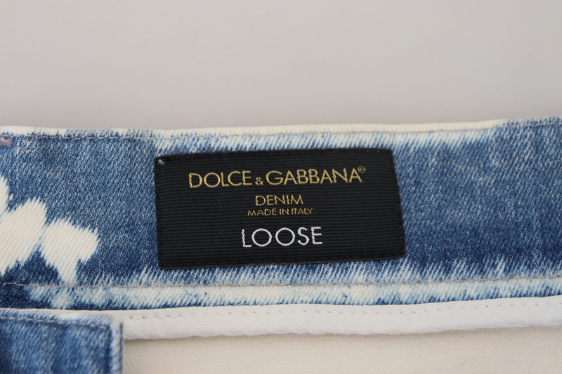 Jeans en coton délavé bleu Ceasar à coupe ample de Dolce &amp; Gabbana