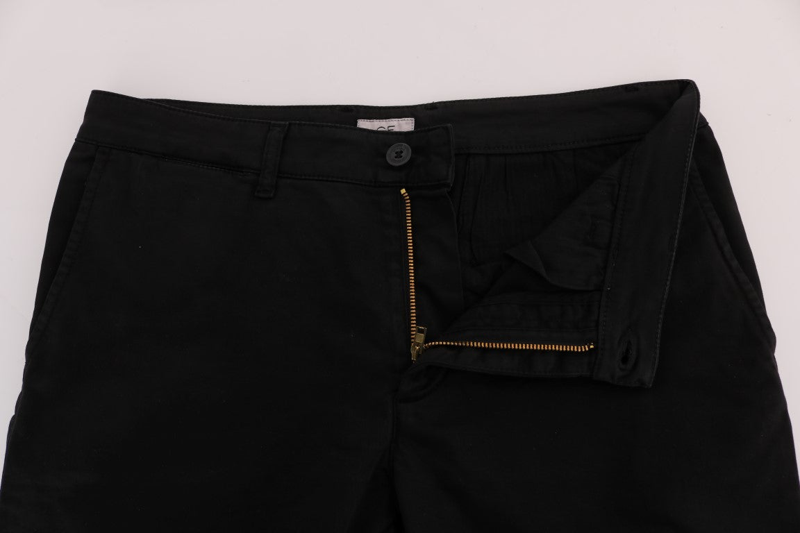 Pantalon chino en coton extensible noir GF Ferre