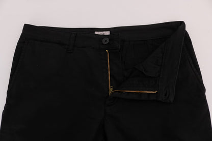 Pantalon chino en coton extensible noir GF Ferre