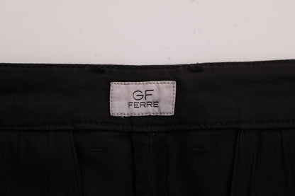 Pantalon chino en coton extensible noir GF Ferre