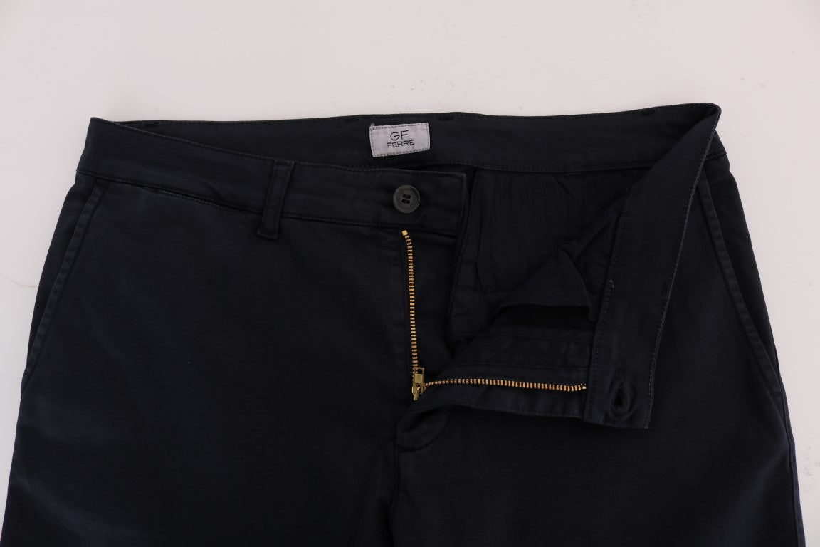 Pantalon chino en coton extensible bleu GF Ferre