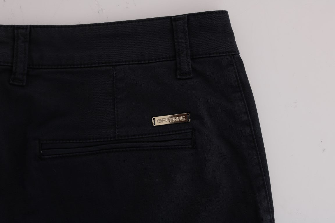 Pantalon chino en coton extensible bleu GF Ferre