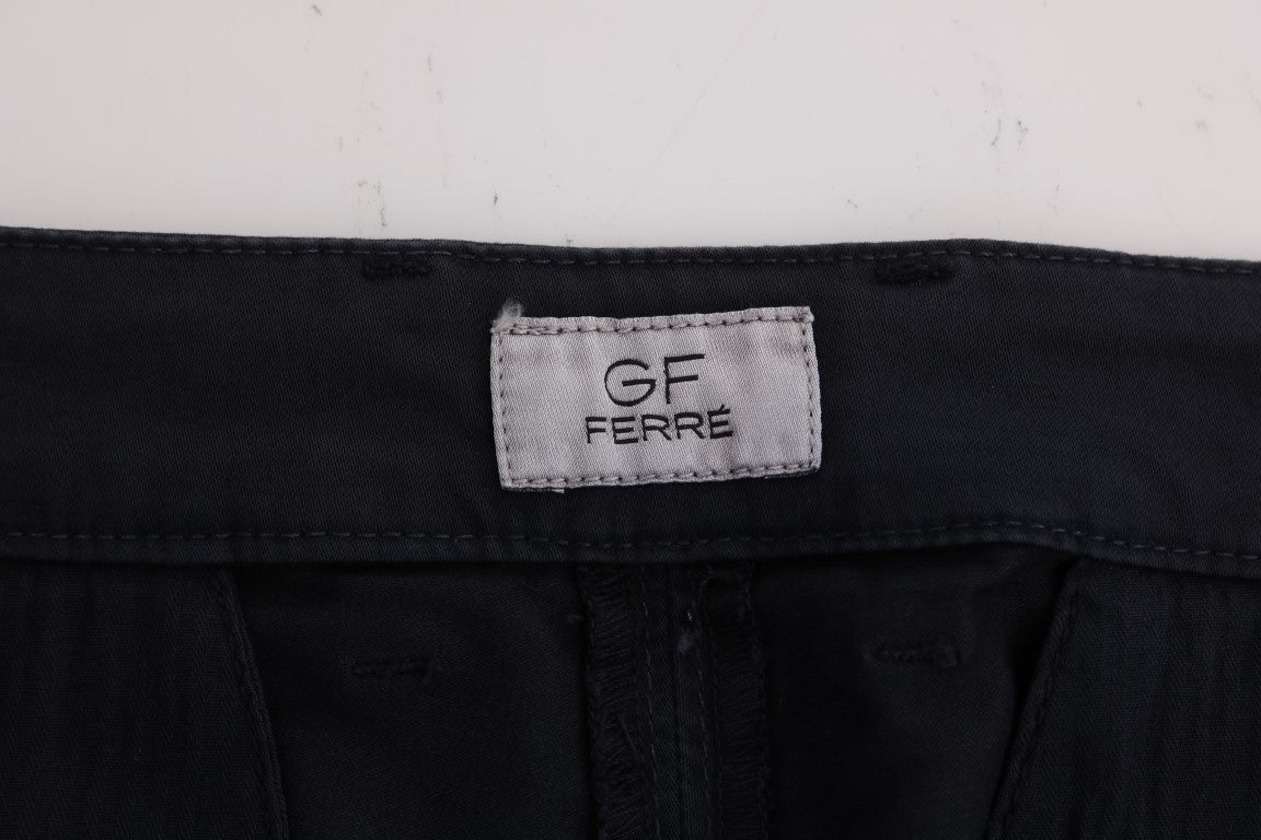 Pantalon chino en coton extensible bleu GF Ferre