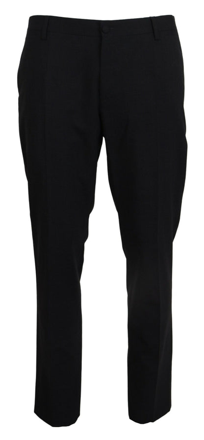 Pantalon habillé slim en laine stretch grise Dolce &amp; Gabbana
