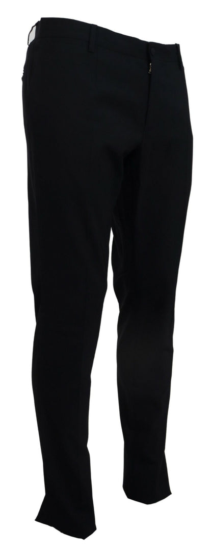 Dolce &amp; Gabbana blauwe wollen stretch pantalon, formele, smalle pasvorm.