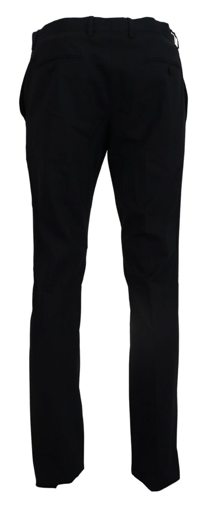 Dolce &amp; Gabbana blauwe wollen stretch pantalon, formele, smalle pasvorm.