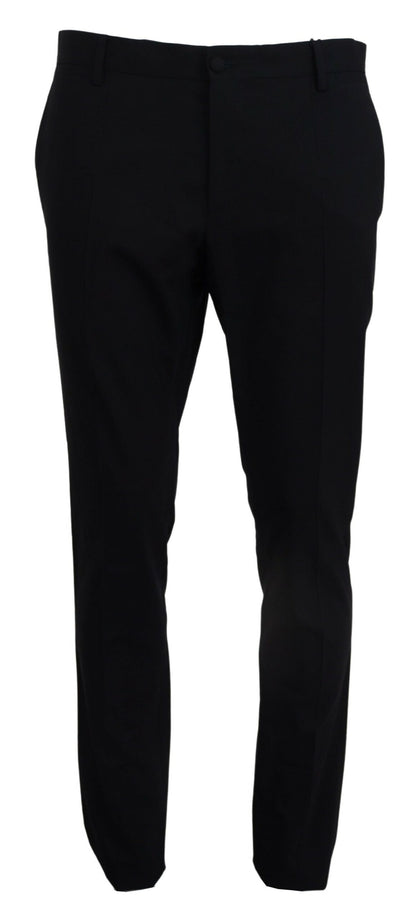 Dolce &amp; Gabbana blauwe wollen stretch pantalon, formele, smalle pasvorm.