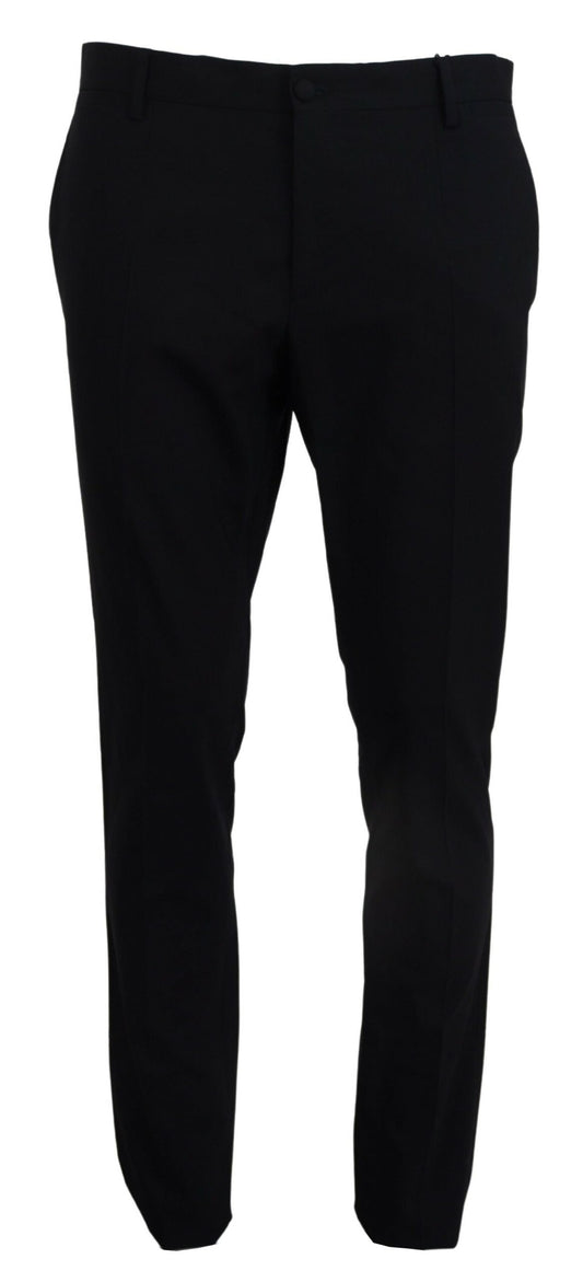 Pantalon habillé slim en laine stretch bleu Dolce &amp; Gabbana