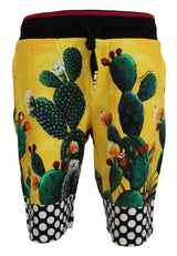 Shorts de survêtement en coton à imprimé cactus multicolore de Dolce &amp; Gabbana