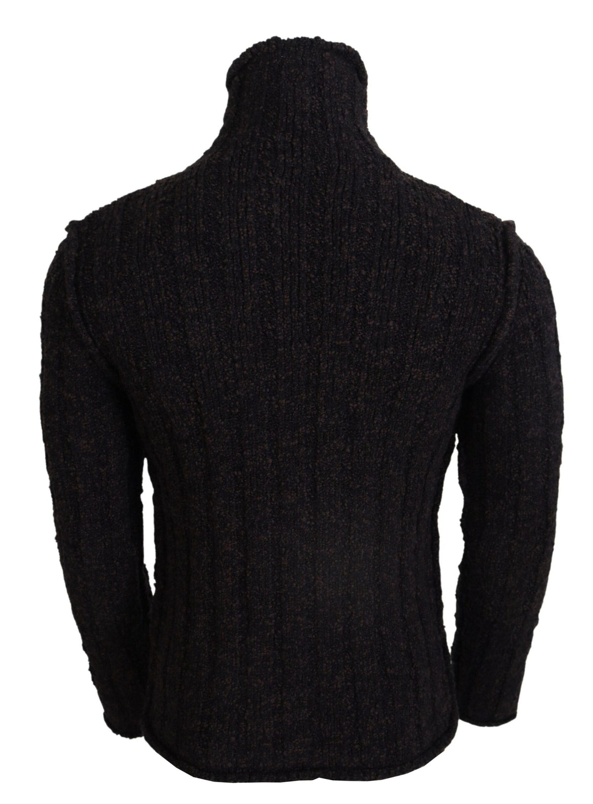 Pull en laine à col montant en tricot brun de Dolce &amp; Gabbana
