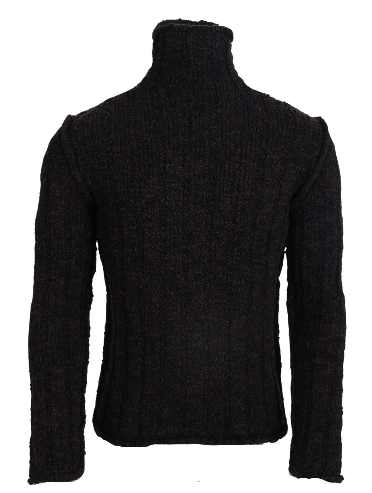 Pull en laine à col montant en tricot brun de Dolce &amp; Gabbana