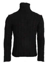 Pull en laine à col montant en tricot brun de Dolce &amp; Gabbana