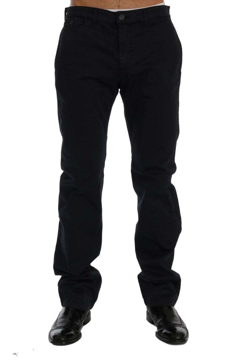 Pantalon chino en coton extensible bleu GF Ferre