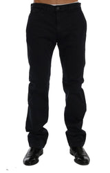 Pantalon chino en coton extensible bleu GF Ferre