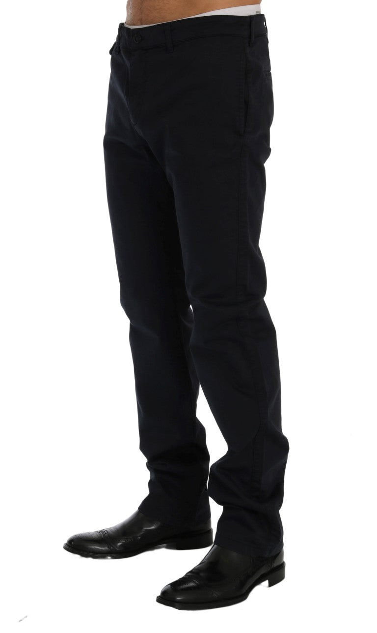 Pantalon chino en coton extensible bleu GF Ferre