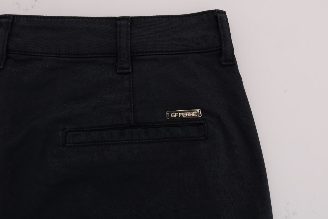 Pantalon chino en coton extensible bleu GF Ferre