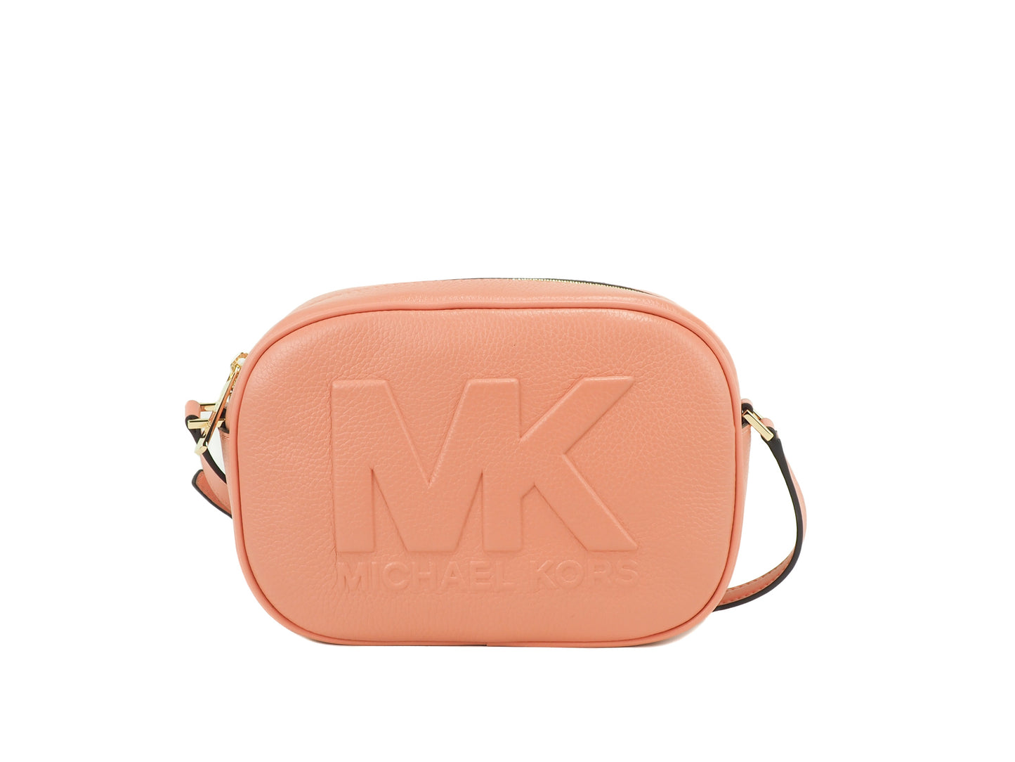 Michael Kors Jet Set Travel Medium Sherbert Lederen Oval Camera Crossbody Tas