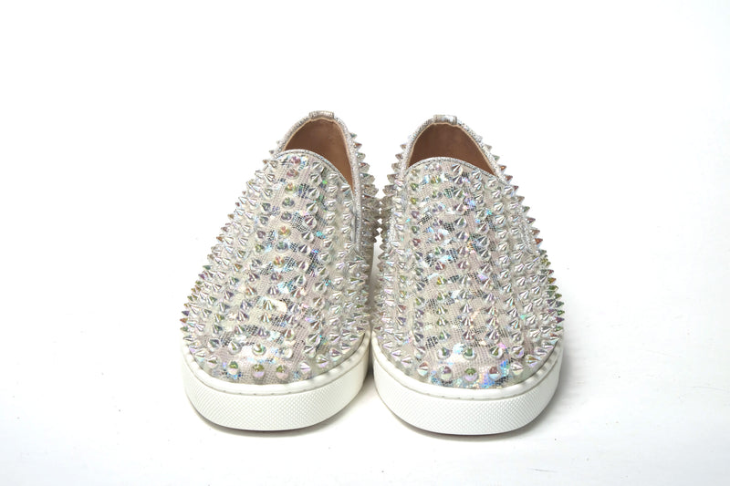 Christian Louboutin White Ab/Clear Ab Roller Boat Sneaker Femme