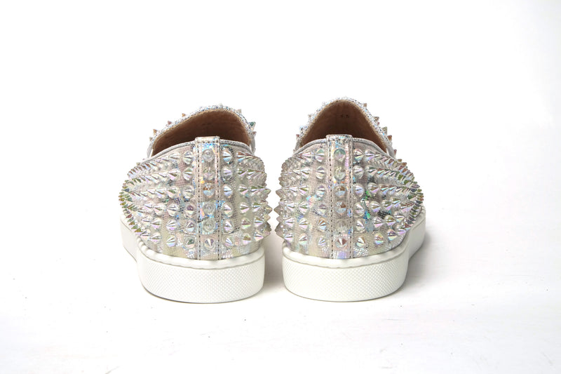 Christian Louboutin White Ab/Clear Ab Roller Boat Sneaker Femme