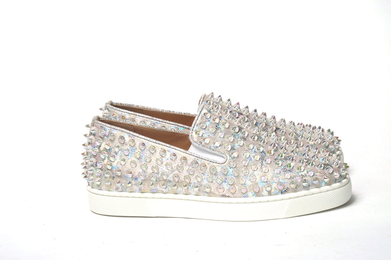 Christian Louboutin White Ab/Clear Ab Roller Boat Sneaker Femme