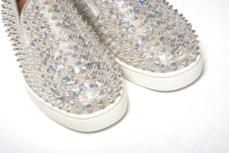 Christian Louboutin White Ab/Clear Ab Roller Boat Sneaker Femme