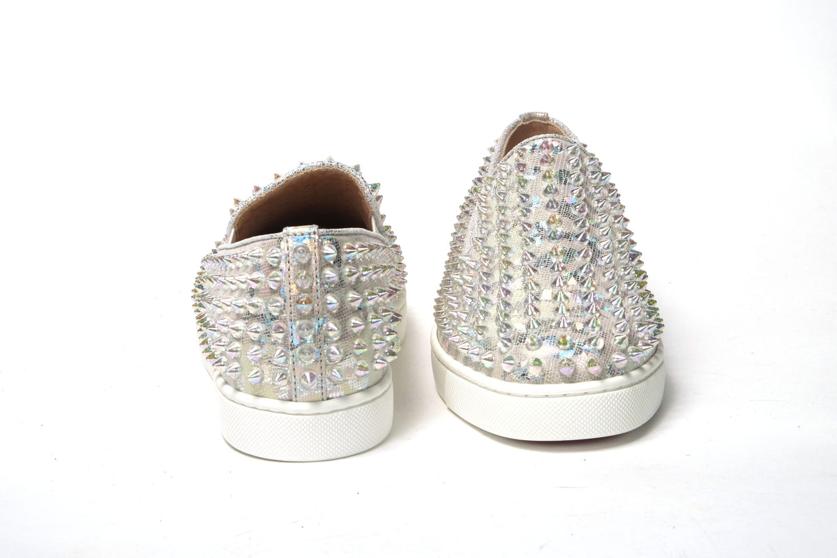 Christian Louboutin White Ab/Clear Ab Roller Boat Sneaker Femme