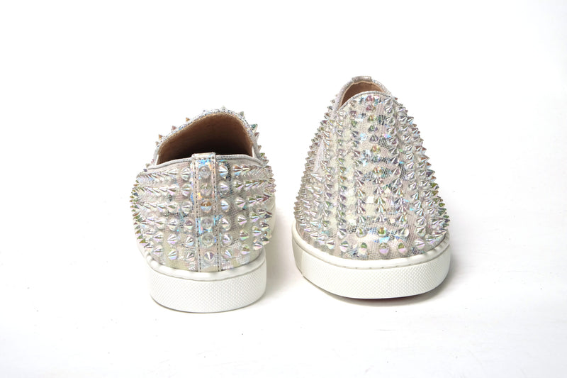 Christian Louboutin White Ab/Clear Ab Roller Boat Sneaker Femme