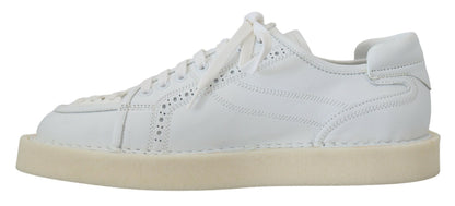 Dolce & Gabbana witte leren lage oxfordsneakers, casual schoenen