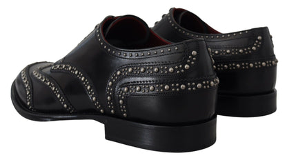Dolce & Gabbana leren derbieschoenen in het zwart, met studs.