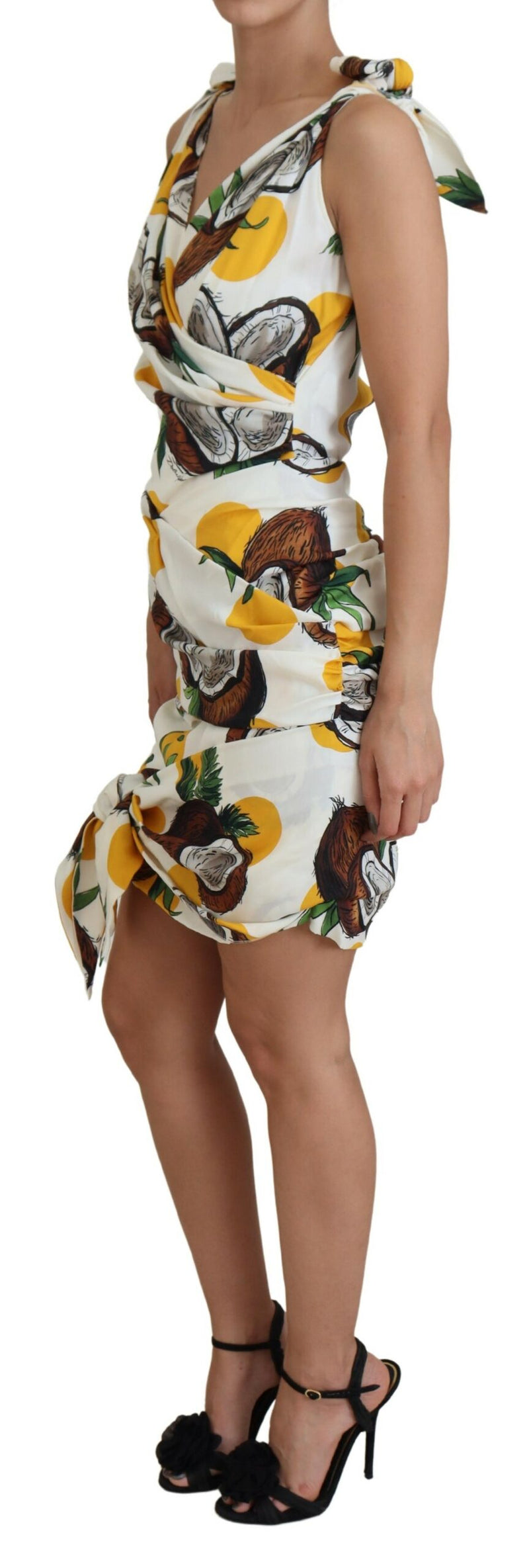 Robe Mini Sheath Imprimée Coco Blanche Dolce & Gabbana