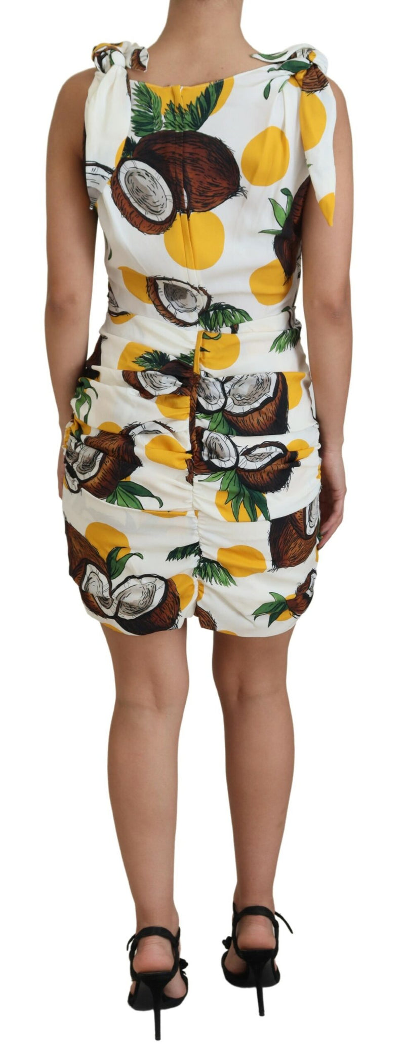 Robe Mini Sheath Imprimée Coco Blanche Dolce & Gabbana