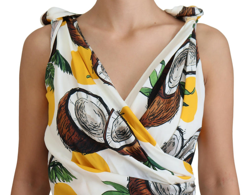 Robe Mini Sheath Imprimée Coco Blanche Dolce & Gabbana