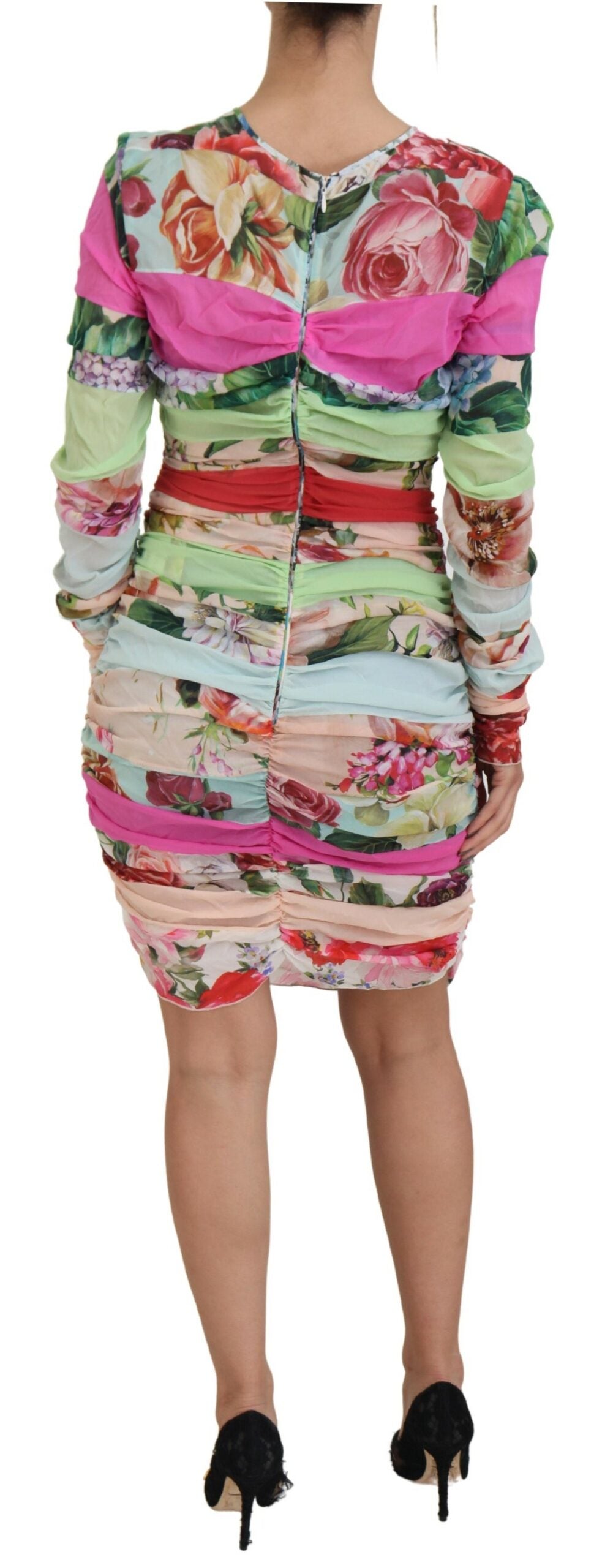 Robe fourreau en soie multicolore Dolce & Gabbana