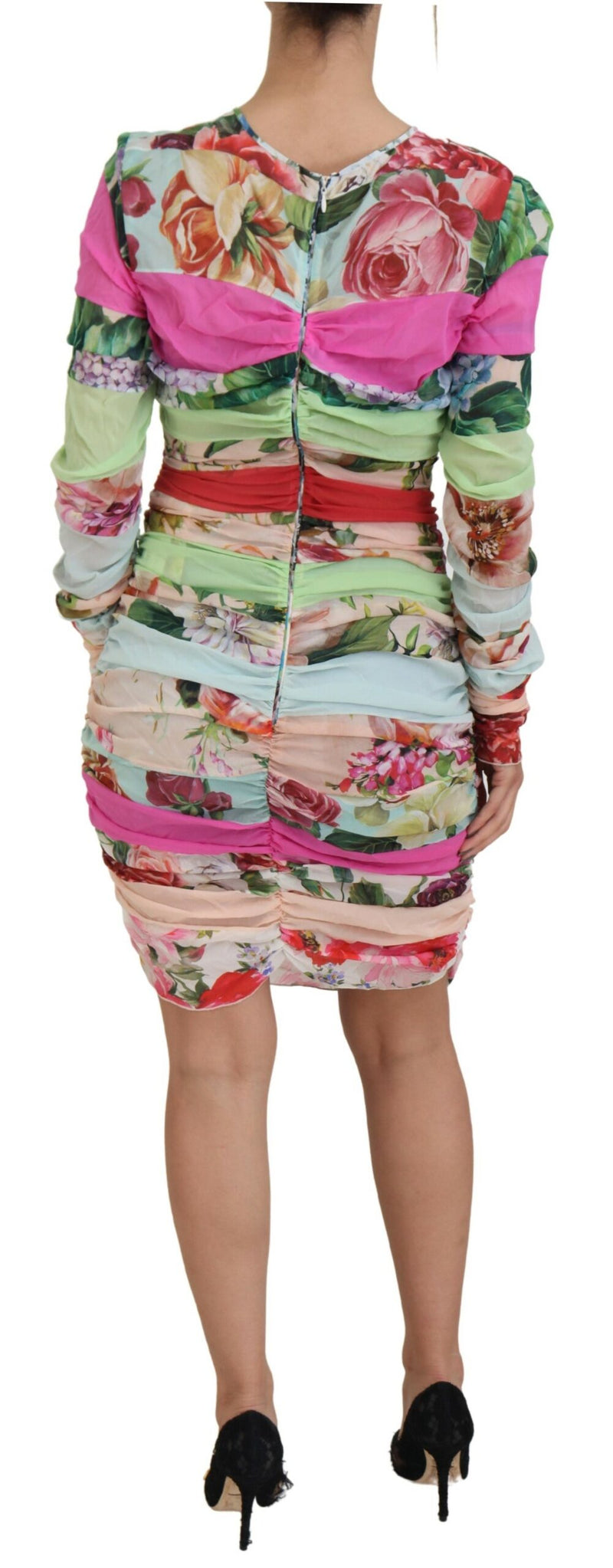 Robe fourreau en soie multicolore Dolce & Gabbana